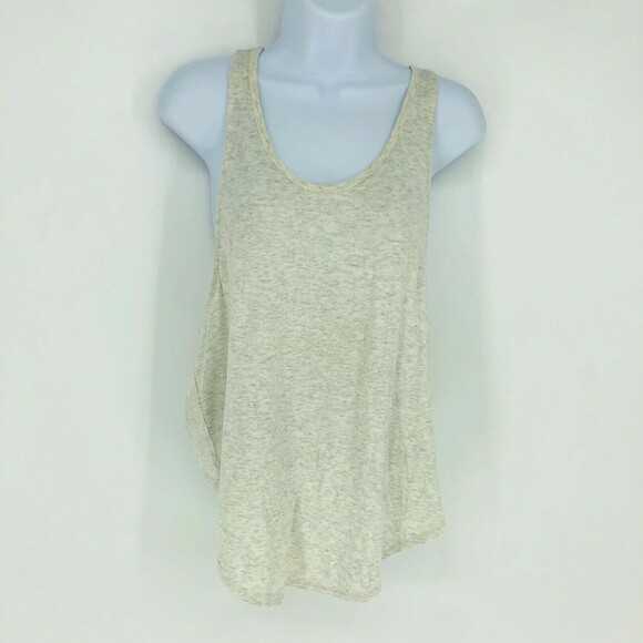 Athleta Tops - Athleta Gray Thermal Open Back Tank Top Womens Size Small Cropped Back Racerback